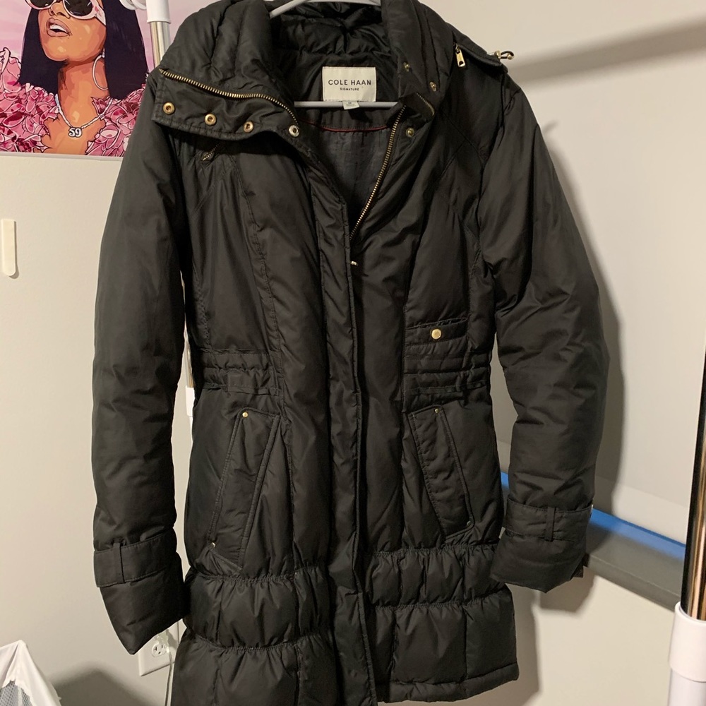 Long black winter jacket